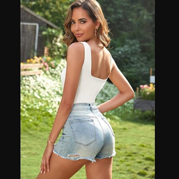 Aranmei Bodysuit XL NEW Sweetheart Neckline Sleeveless White Stretch Capsule - Picture 3 of 6